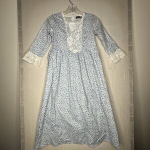 Scarlett Darkness Victorian Renaissance Fair Blue Floral Print Dress | Sz: 8-9